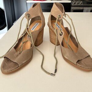 Steve Madden Lace Up Suede Heeled Sandals